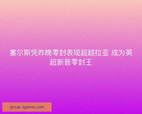 塞尔斯凭昨晚零封表现超越拉亚 成为英超新晋零封王