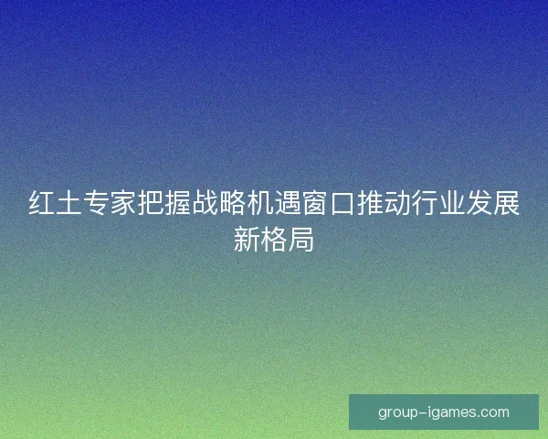 红土专家把握战略机遇窗口推动行业发展新格局